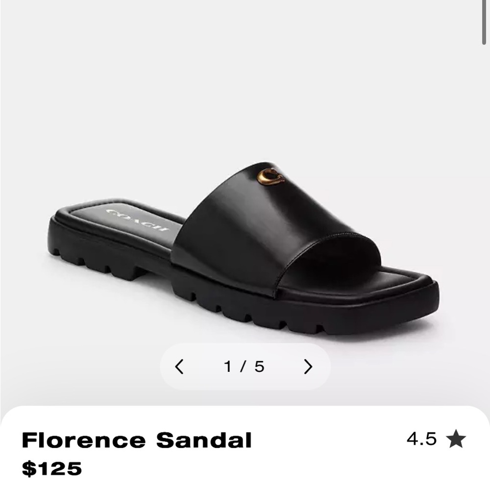 Coach Black Florence Sandals